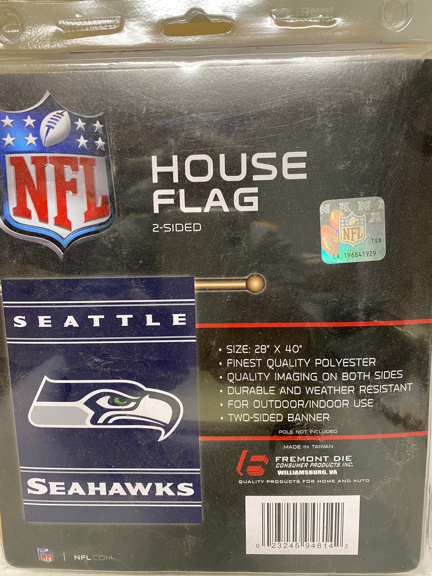 SEATTLE SEAHAWKS 2- SIDED HOUSE FLAG