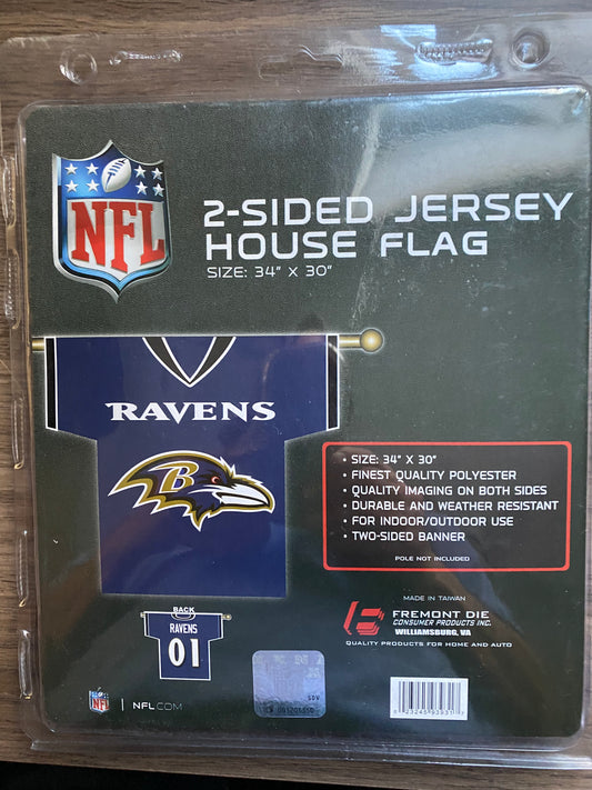 BALTIMORE RAVENS 2 SIDED HOUSE FLAG