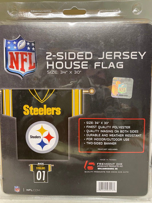 PITTSBURGH STEELERS 2- SIDED JERSEY HOUSE FLAG