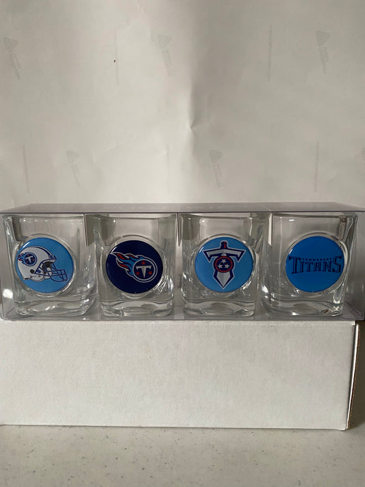 TENNESSEE TITANS SET OF FOUR SHOT GLASSES