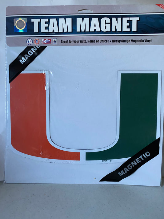 MIAMI HURRICANES CAR MAGNET