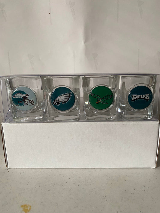 PHILADELPHIA EAGLES SET OF FOUR SHOT GLASSES