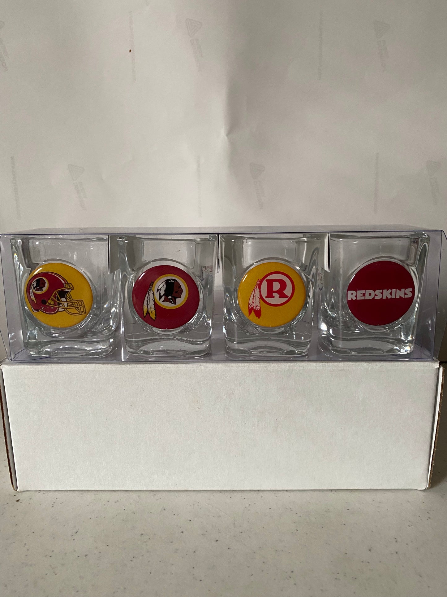 WASHINGTON REDSKINS SET OF FOUR SHOT GLASSES