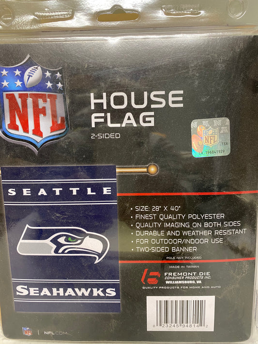 SEATTLE SEAHAWKS 2- SIDED HOUSE FLAG