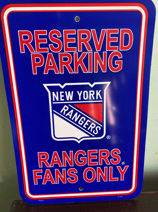 NEW YORK RANGERS PARKING SIGN