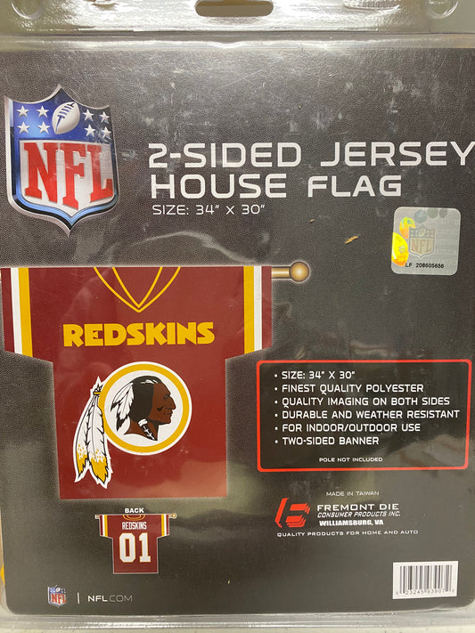 WASHINGTON REDSKINS 2- SIDED JERSEY HOUSE FLAG