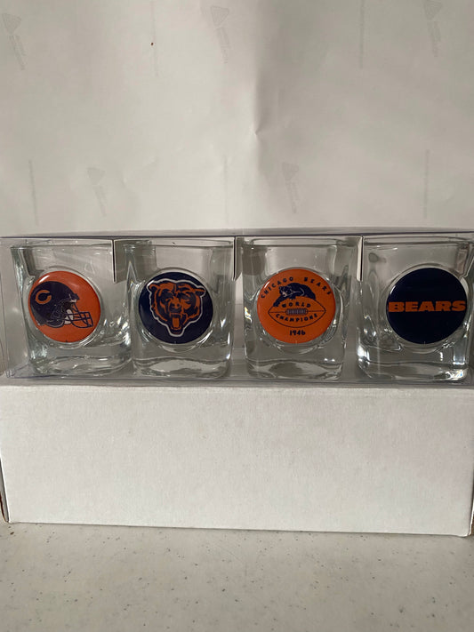 CHICAGO BEARS SET OF FOUR SHOT GLASSES