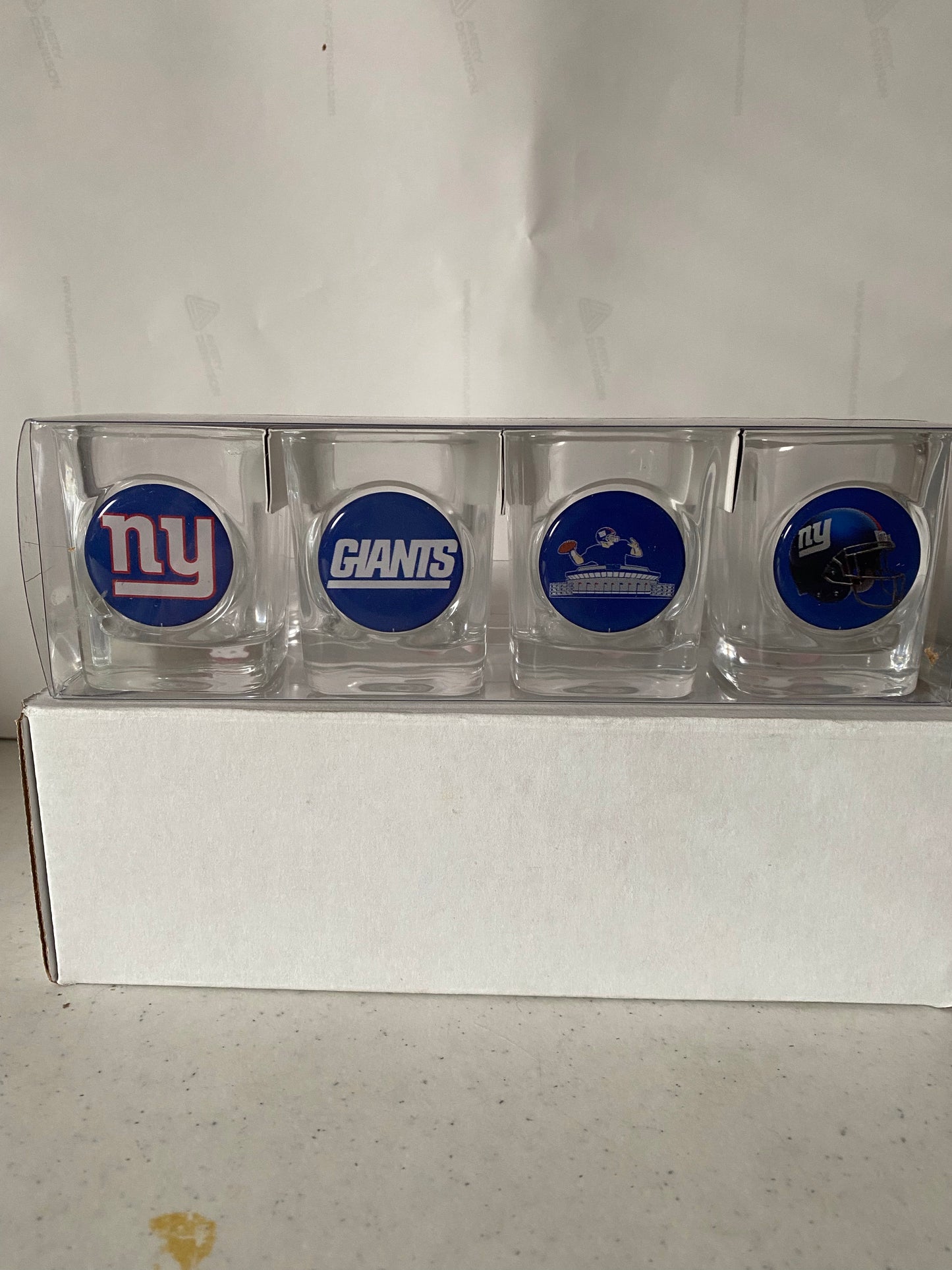 NEW YORK GIANTS SET OF FOUR SHOT GLASSES