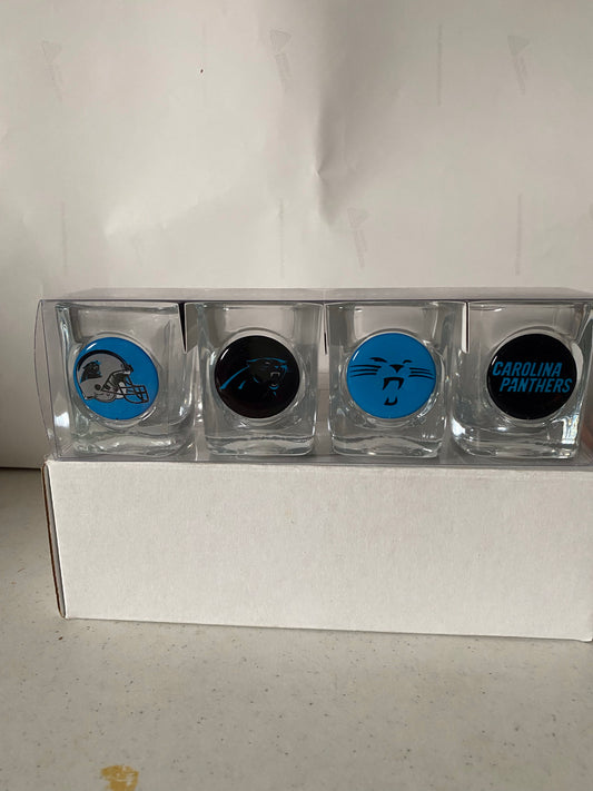 CAROLINA PANTHERS SET OF FOUR SHOT GLASSES