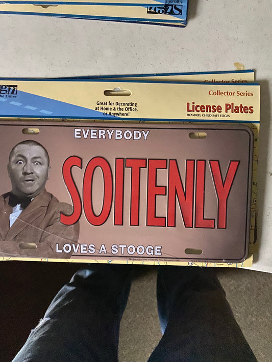 THREE STOOGES LICENSE PLATE